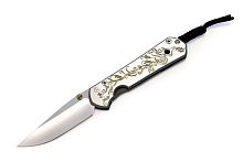 Нож складной Large Sebenza 21 Unique Graphics Gold Leaf