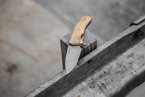 Складной нож Lion Steel KUR UL Olive Wood Flipper фото 11
