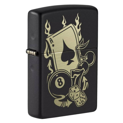 499 ZIPPO Зажигалка ZIPPO Gambling Design с покрытием Black Matte